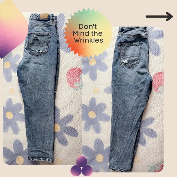 American Eagle Outfitters Women's Blue and Navy Jeans - Picture 4 of 4